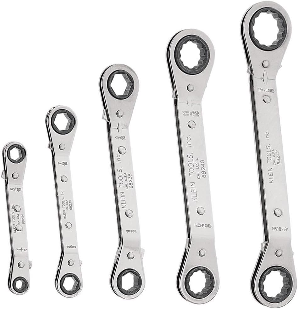 Klein Tools Umschaltknarre Ratschenschlüssel Set, 5-teilig, schwarz 68245 5-Piece, 5-Piece