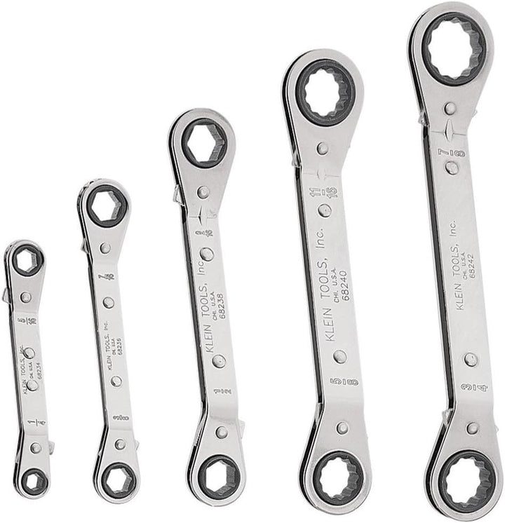 Klein Tools Umschaltknarre Ratschenschlüssel Set, 5-teilig, schwarz 68245 5-Piece, 5-Piece