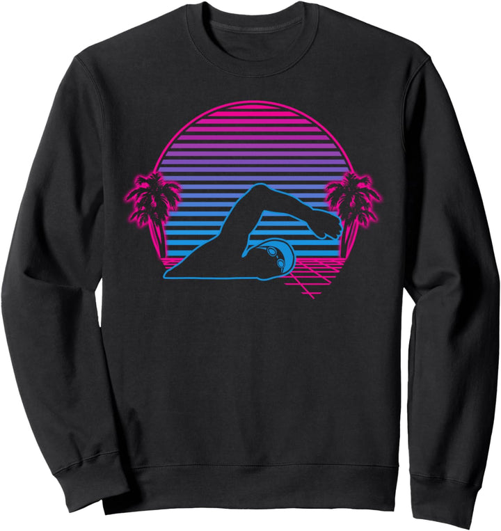 Schwimmen Schwimmer Wassersport Retro Vintage Geschenk Sweatshirt