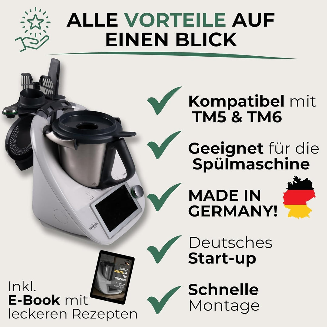 STERNEKOCH® Halter für Thermomix Zubehör - Endlich Ordnung schaffen - Platz für bis zu 5 Zubehörteil