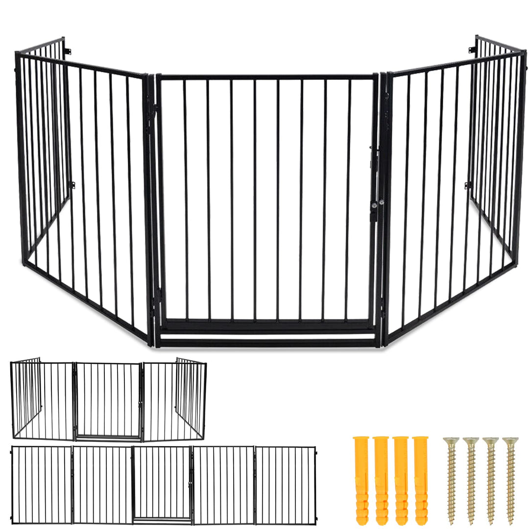 Kaminschutzgitter 304cm, Absperrgitter Ofenschutzgitter, Kinderschutzgitter 5-teilig, Kamingitter mi