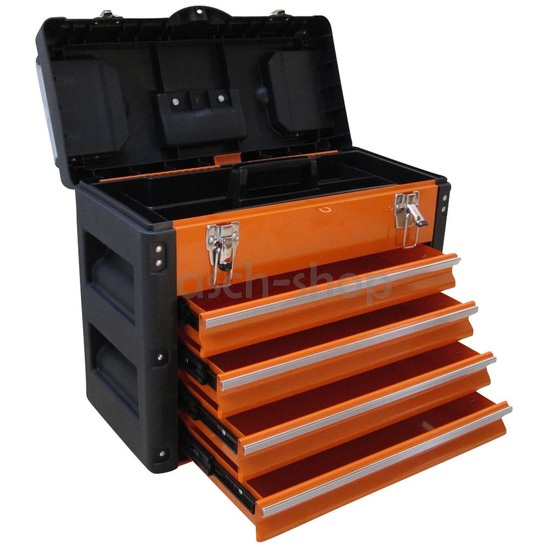 METALL Werkzeugkiste mit 8 Funktionen 3061BB von AS-S Orange, Orange