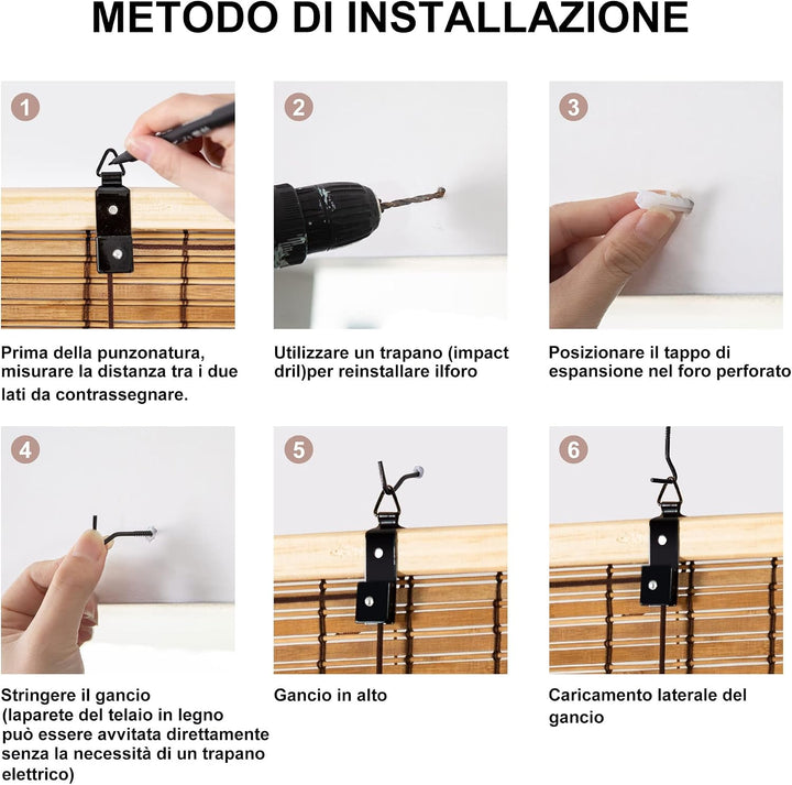 Cy.curtain bright Bambusrollo für den Innenbereich, Bambusvorhang für Balkon, Bambus-Rollo, zusammen