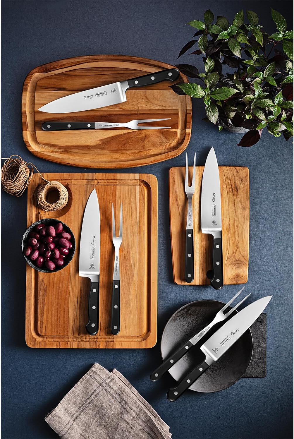 Tramontina Tranchierset CENTURY, 2-teilig, Tranchiermesser, Tranchiergabel, Edelstahl DIN 1.4110, sc