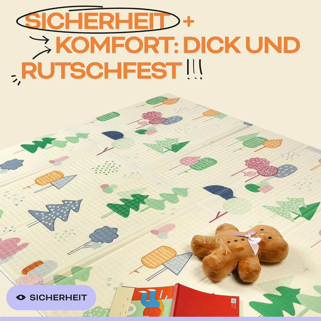 Baby-Spielmatte, faltbar, sensorisch, wasserdicht, ungiftig, wendbar. Vielseitige Matte, perfekt zum