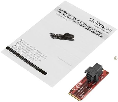 StarTech.com U.2 (SFF-8643) auf M.2 PCI Express 3.0 x4 Adapterkarte für 2,5" U.2 NVMe SSD - M2 PCIe