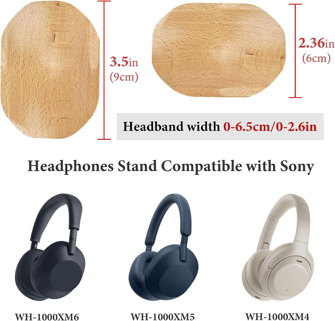 Geekria Wooden Headphone Stand Creator mit Aluminium, Buchenholz-Halterung für den Schreibtisch, Kab