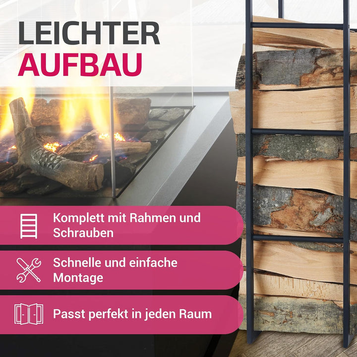 SULENO Kaminholzregal CARDIFF Feuerholzregal Innen Brennholzregal Holzhalter