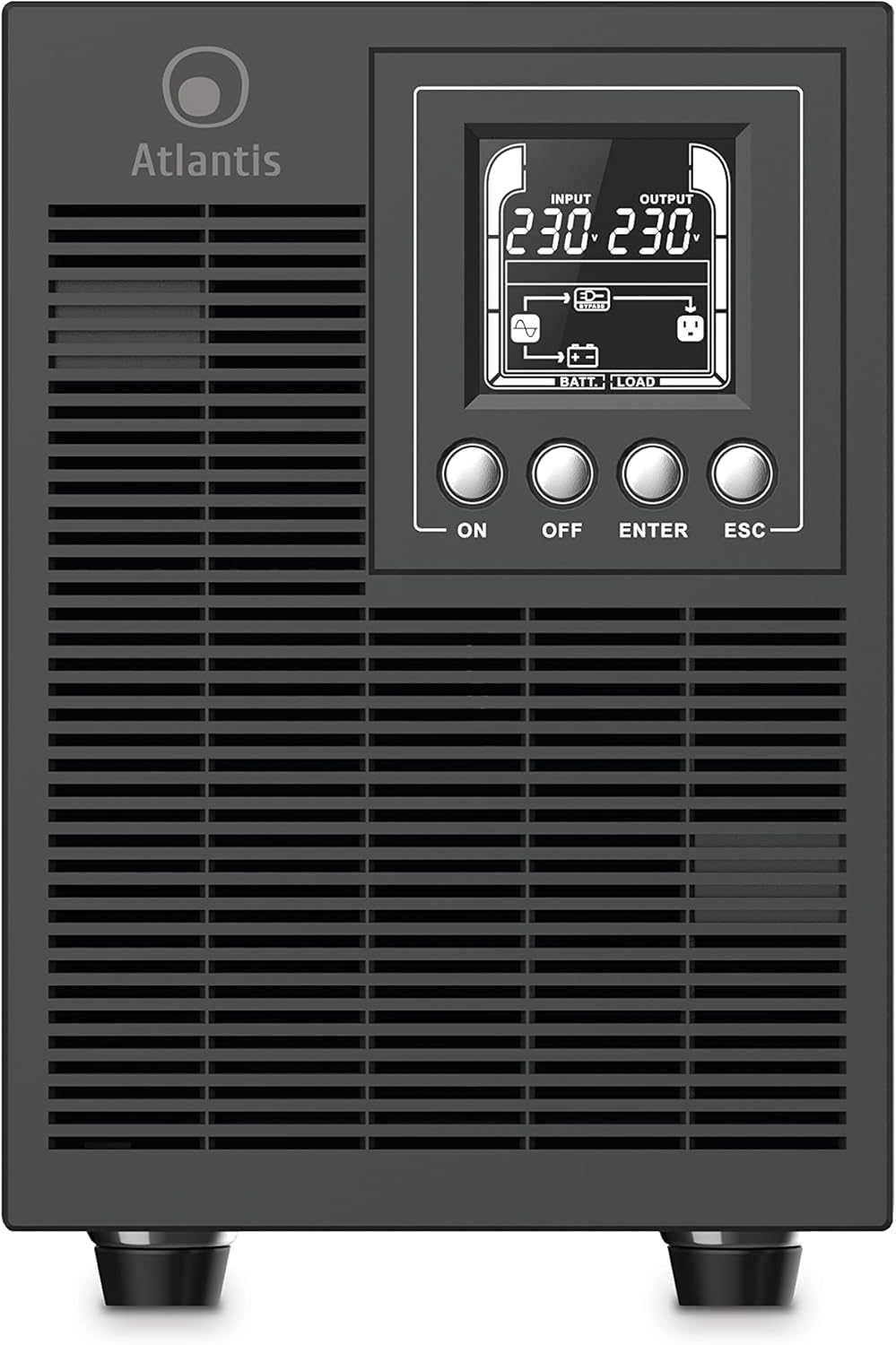 Atlantis A03-OP2002P PRO UPS OnLine USV Server Doppelwandler Reine Sinuswelle 2000VA 1800W, Tower, L