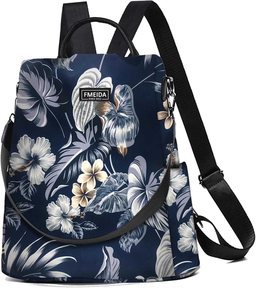 Fmeida Rucksack Damen Anti Diebstahl Nylon Handtaschen Wasserdichte 2 in 1 Schultertasche Casual Day