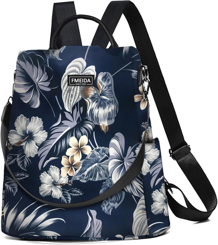 Fmeida Rucksack Damen Anti Diebstahl Nylon Handtaschen Wasserdichte 2 in 1 Schultertasche Casual Day