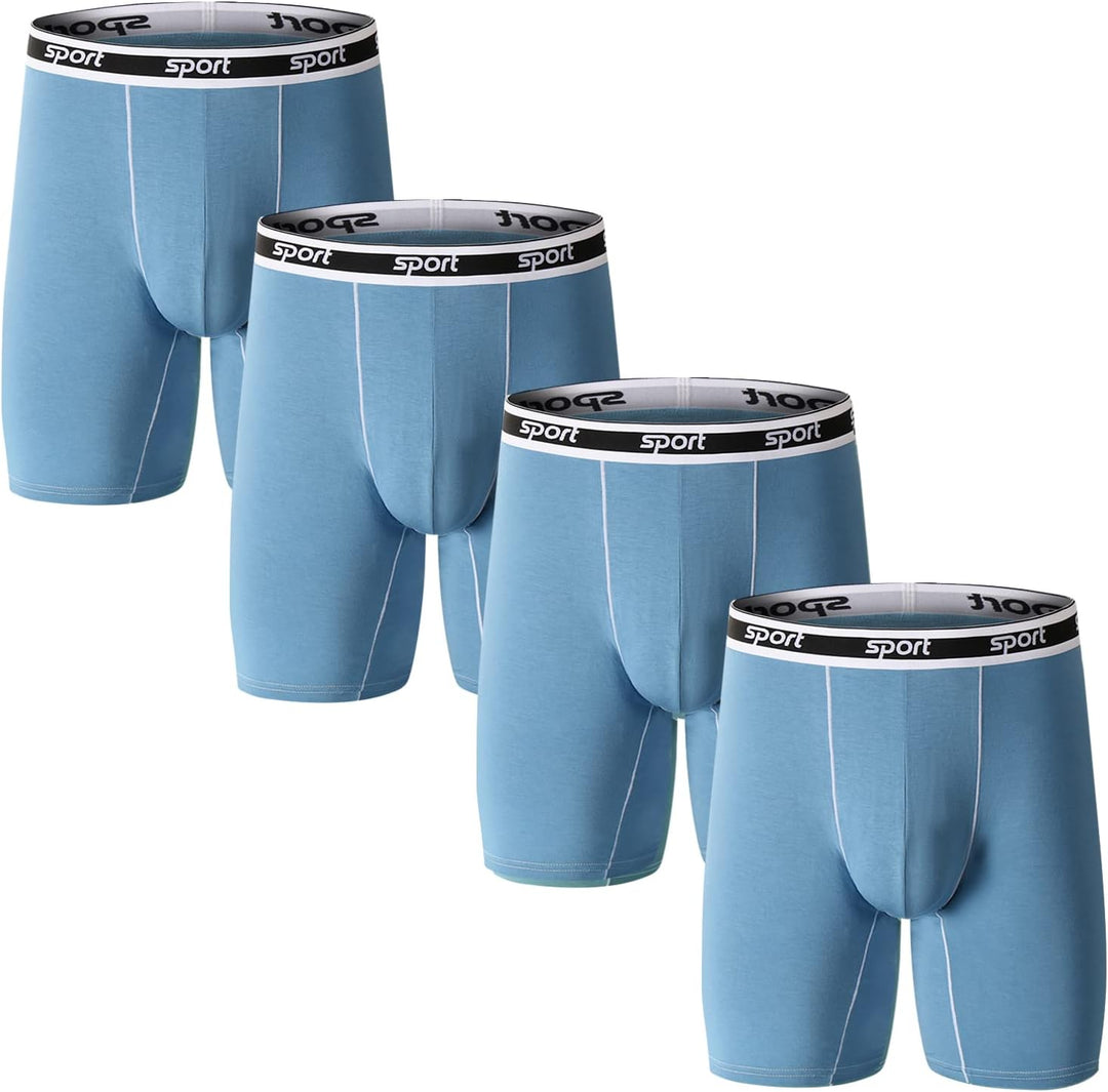 Nuofengkudu Herren Modal Unterwäsche Nahtlose Langes Bein Boxershorts Anti Chafing Unterhosen Atmung