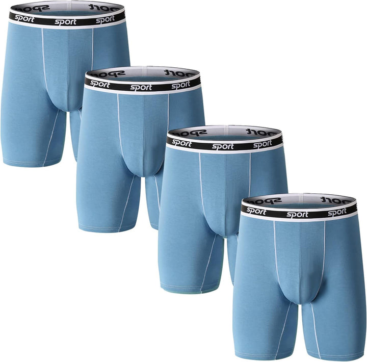 Nuofengkudu Herren Modal Unterwäsche Nahtlose Langes Bein Boxershorts Anti Chafing Unterhosen Atmung