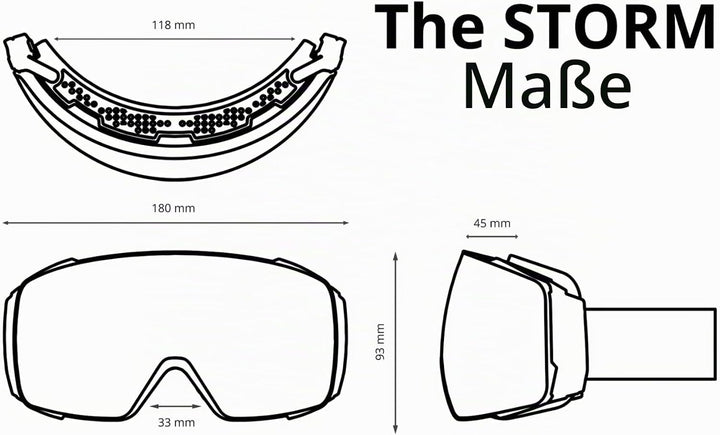 NAKED Optics® Skibrille Snowboard Brille für Damen und Herren - Verspiegelt mit Magnet-Wechselsystem