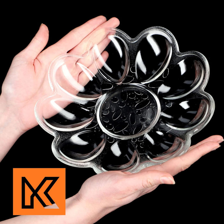 KADAX Eierteller aus Glas, ⌀ 21,5 cm, praktischer Teller für Eier, Eierhalter, robuste Eierablage, E