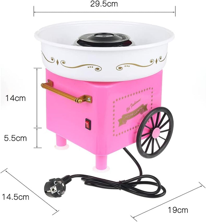 Zuckerwattemaschine, Retro Trolley Mini-Zuckerwattemaschine, geeignet für Familie, Party, Festival,