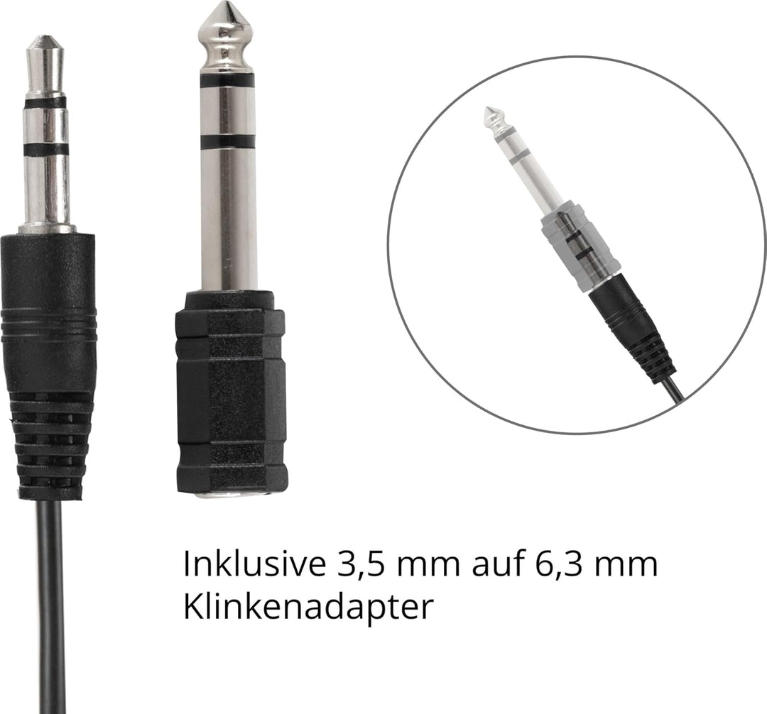 Pronomic KH-10BK HiFi Leicht Kopfhörer (nur 50g Gewicht, Verstellbarer Kopfbügel, ideal für MP3-Play