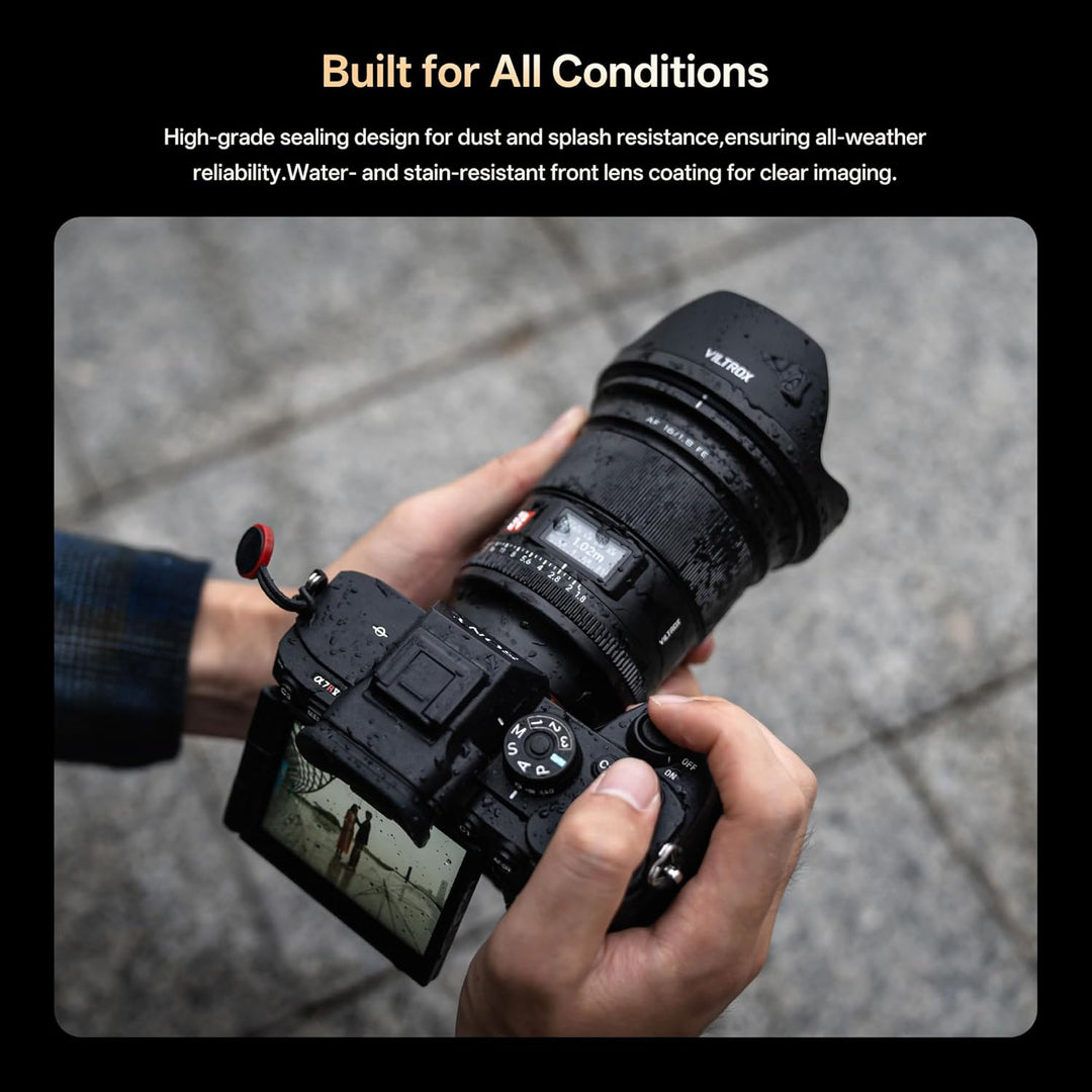 VILTROX AF 16mm F1.8 FE Objektiv für Sony E Mount, grosse Blende F/1.8 Vollformat-Weitwinkelobjektiv