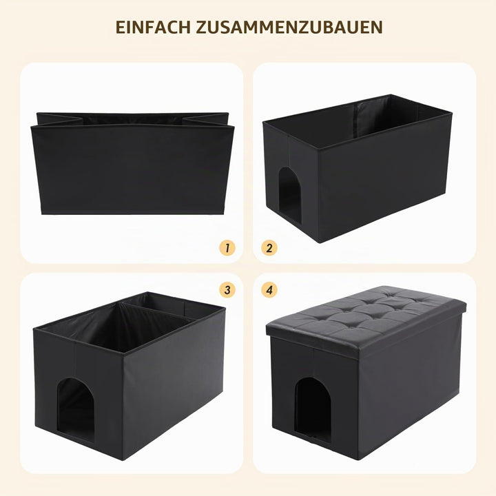 MEEXPAWS Katzenklo Schrank XXL, Katzenschrank für Katzentoilette, Verstecktes Katzenklo, Katzentoile