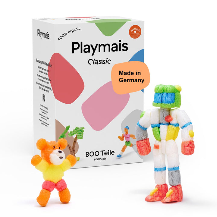 Playmais Classic 800 Teile | Bastelset | natürliches Spielzeug | inkl. 1 Schwämmchen, 1 Bastelmesser