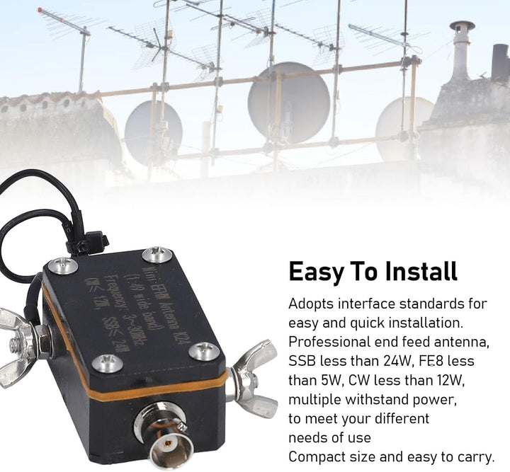 Kurzwellenantenne 3-30 MHz Mini-EFHW-Antenne 1:49 Balun Standardschnittstelle Endgespeiste Halbwelle