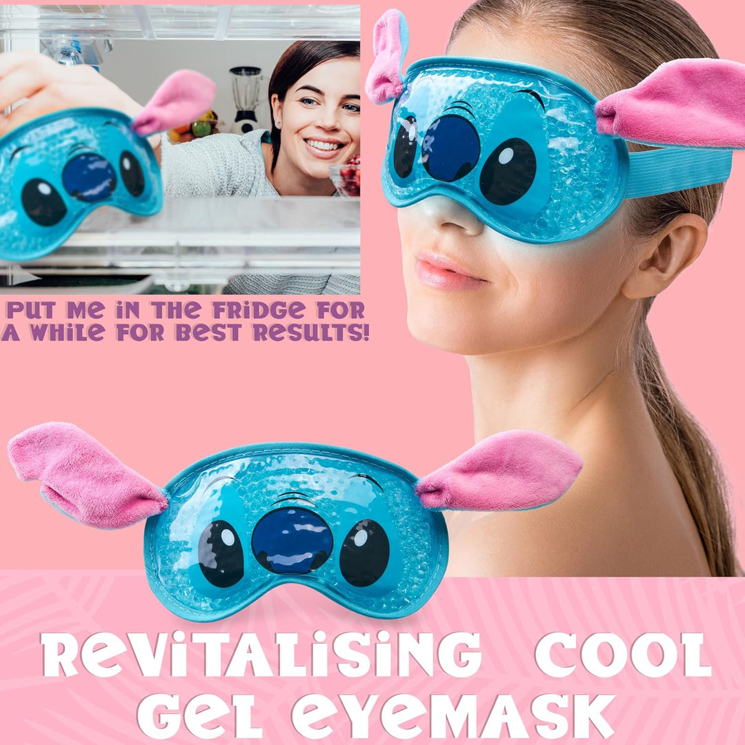 Disney Stitch Beauty Set für Damen mit kühlender Augenmaske & Haar-Accessoires (Blau), Blau