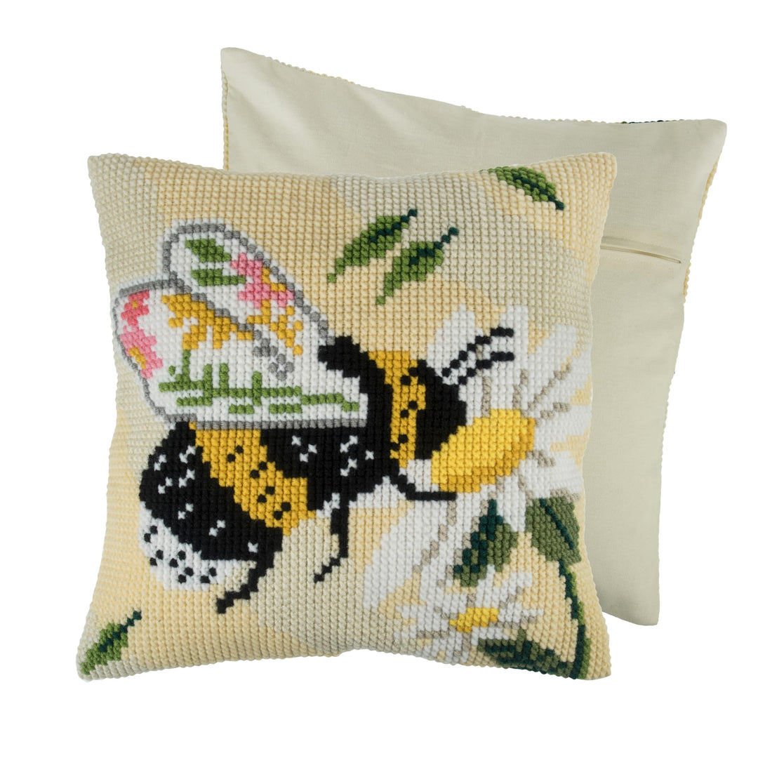 Trimits GCS58 Kreuzstich-Kissen-Set, Floral Bee, 40 x 40cm (16 x 16in), Floral Bee