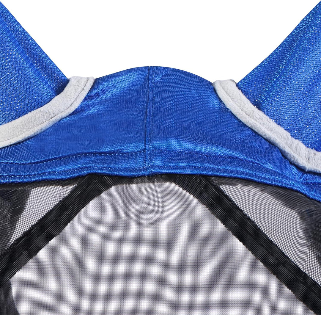 CareMaster Pro Leuchtendes Pferde Fliegenmaske Standard mit UV-Schutzohren für Pferde-Signature Blue