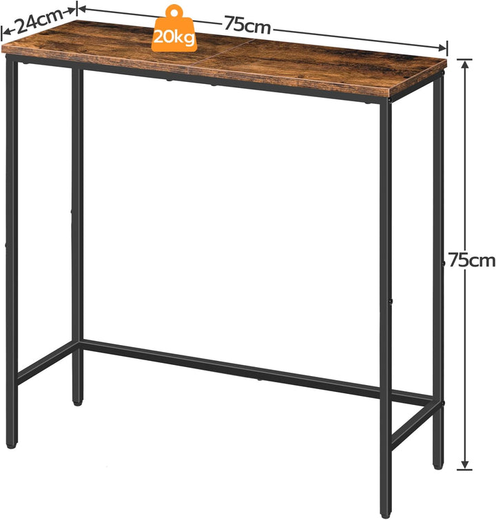 HOOBRO Schmaler Konsolentisch, 75 cm Beistelltisch, Flurtisch, Kleiner Ausstellungstisch, Sofatisch