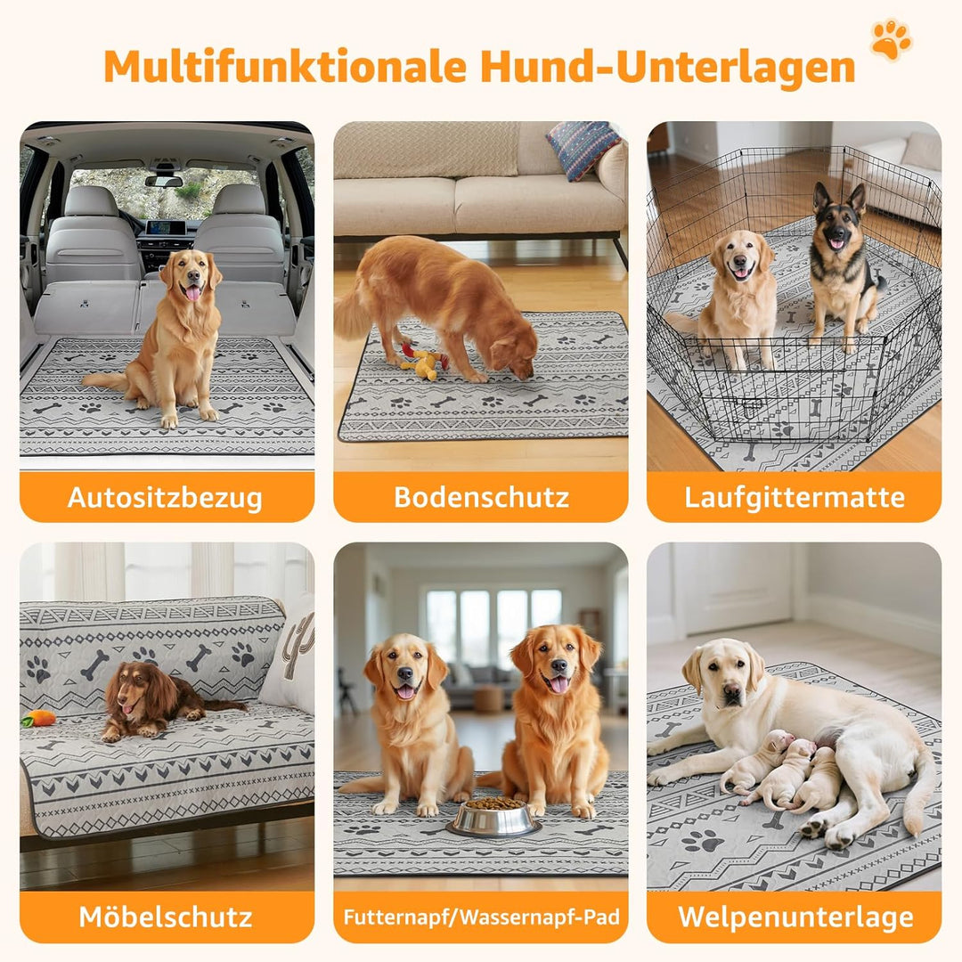 92x79cm Super saugfähige Welpen unterlagen, 2 stück waschbare Pipimatten für Hunde, wasserdichte Hau