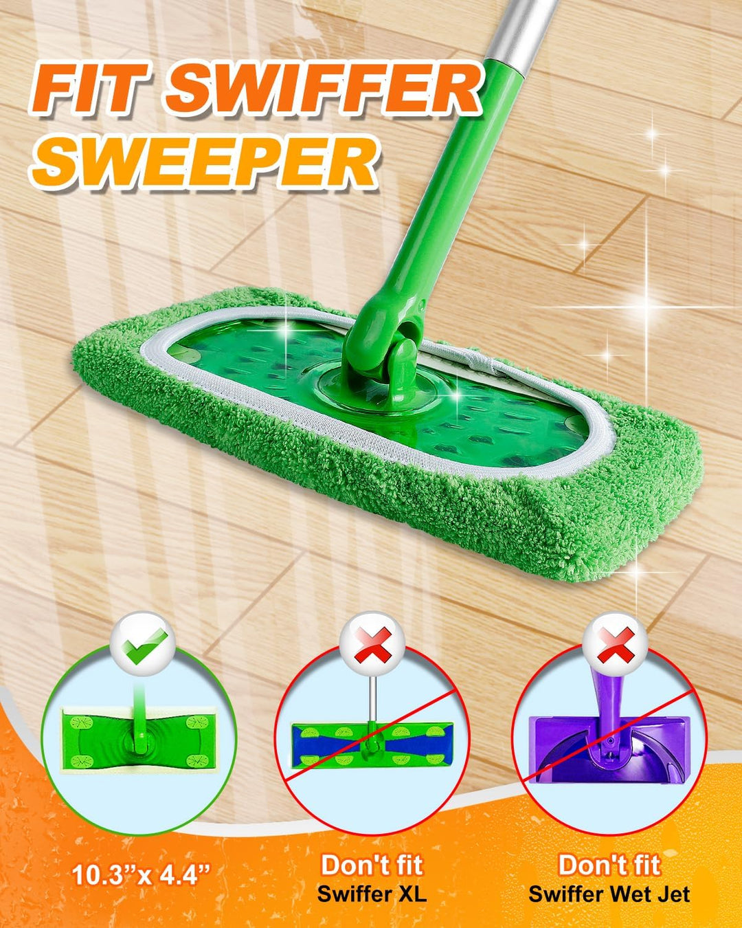 Wiederverwendbare Bodentücher für Swiffer Bodenwischer, Waschbar für Swiffer Bodentücher mit Waschbe