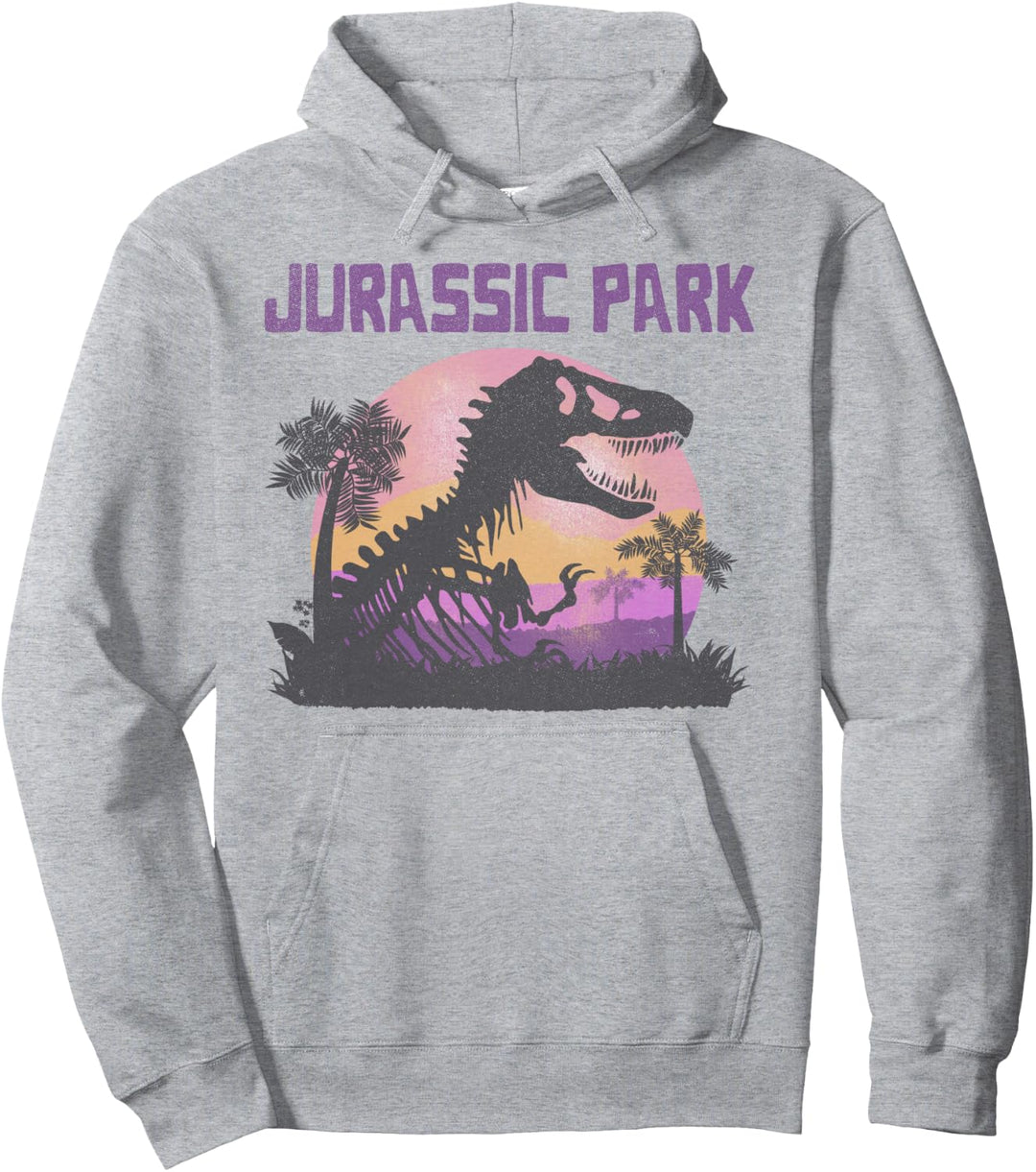 Jurassic Park Purple Hue Sunset Silhouette Pullover Hoodie