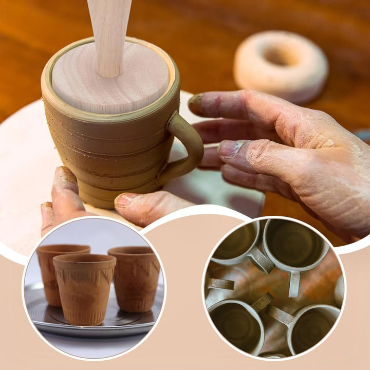 UNICRAFTALE Tassen Töpferformen Holz Gebogene Gipsformen Töpferformungswerkzeug Hölzerne Töpferforme