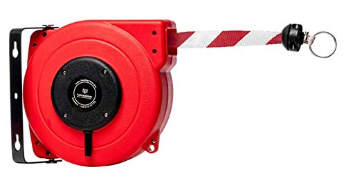 Sicherheitsbarriererolle (9m) - Hochleistungsgurt (Rot/Weiss) Einziehbar Absperrband/Wandhalterung m