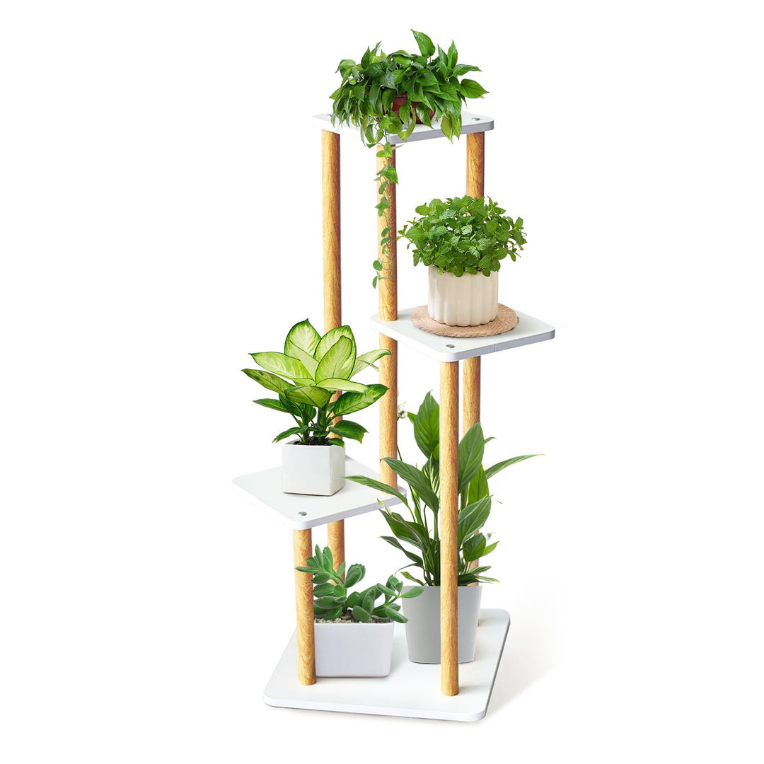 Pflanzenständer 4 Ebenen Mehrstöckig Holz Blumenständer | Display Regal Dekoration, Platzsparendes P