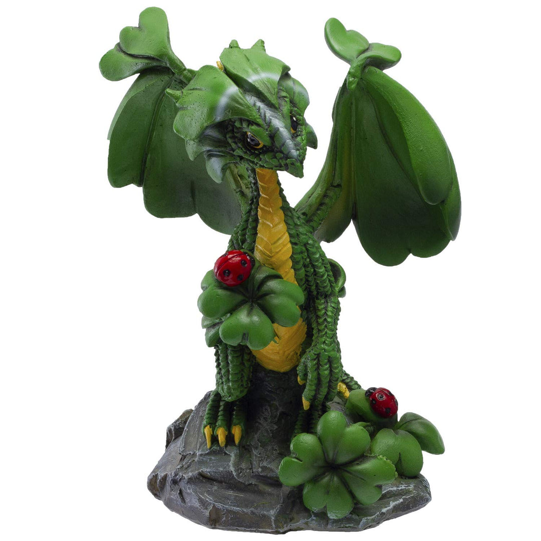 Pacific Giftware Drachen Figur Glücksklee by Stanley Morrison - Glücksbringer Klee Deko Statue Fanta