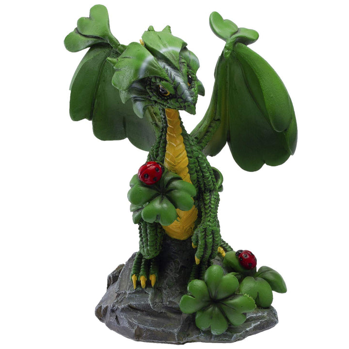 Pacific Giftware Drachen Figur Glücksklee by Stanley Morrison - Glücksbringer Klee Deko Statue Fanta