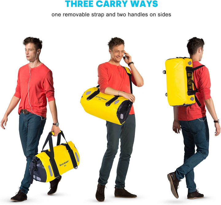 WILD HEART wasserdichte Tasche für Kajakfahren, Camping, Boot, Radfahren 20L 30L 40L 20L Gelb, 20L G