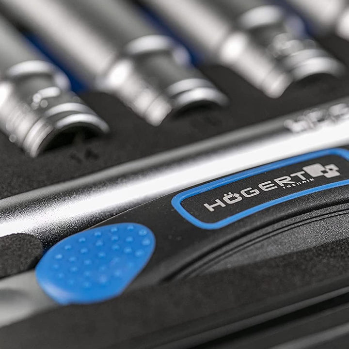 Högert HT1R465 Werkzeugsatz, schwarz/Blau, 3/8” 36 teilig, 36 teilig
