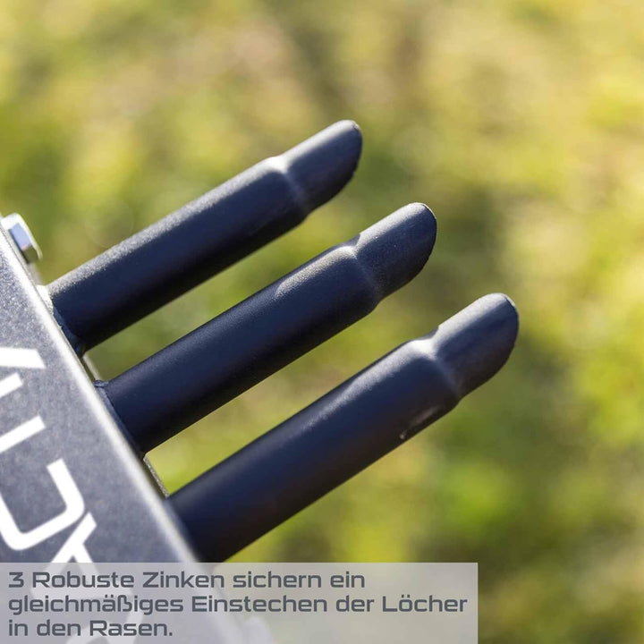 Practixx Rasen Aerifizierer PX-RL10 Hand Rasenlüfter mit Auffangbehälter schwarz - 20cm Arbeitsbreit