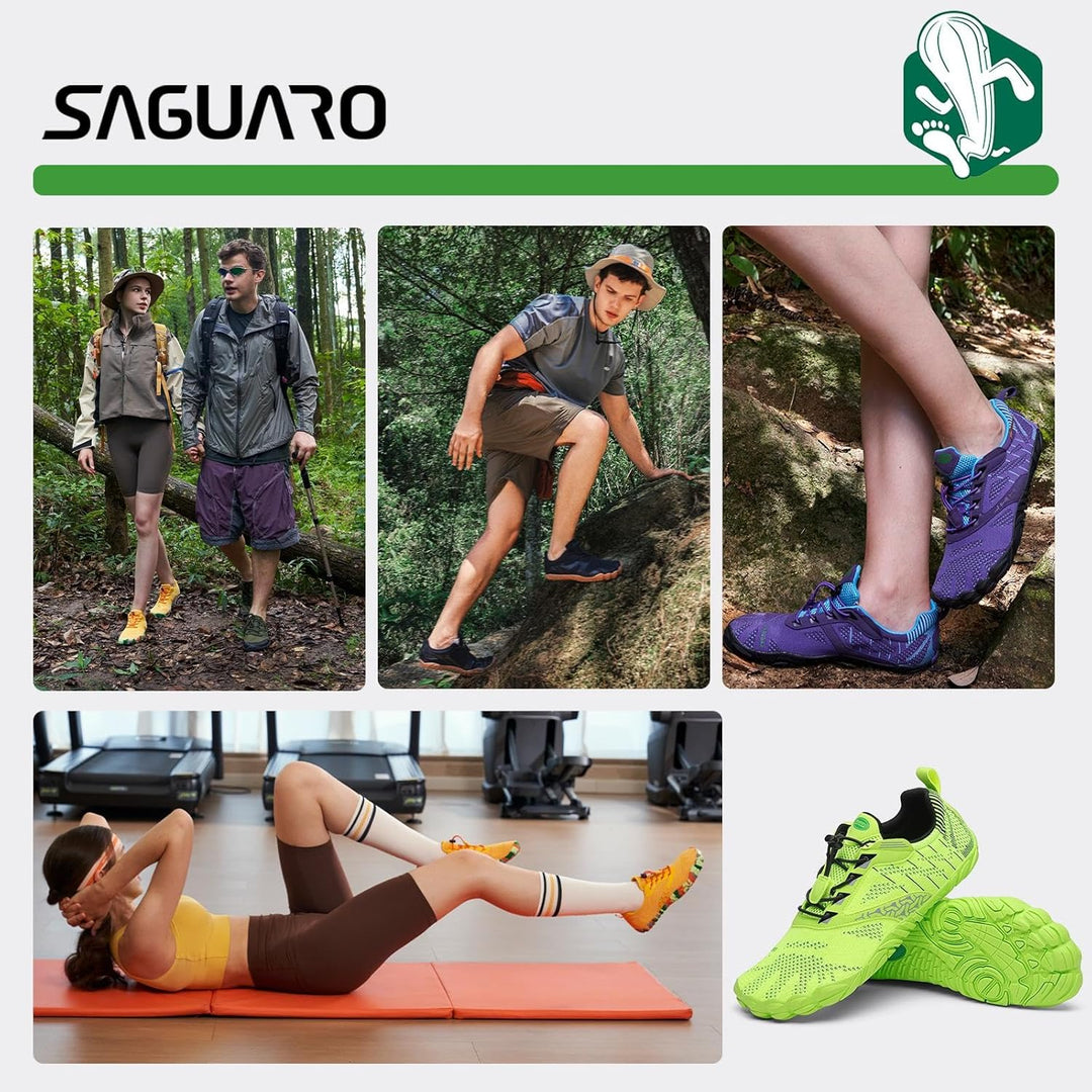 SAGUARO Unisex Barfussschuhe Damen Minimalistische Fitnessschuhe Herren Outdoor Wanderschuhe Trailla