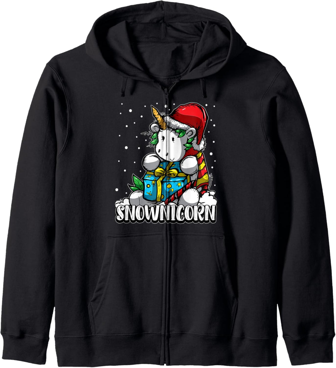 Weihnachten Schneemann Einhorn Geschenk Snownicorn Kostüm Kapuzenjacke
