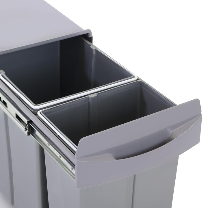 SVITA EMCombo30 Einbaumülleimer 30L (10L+20L) 2 Fächer mit Deckel Mülltrennsystem 2fach Küche Unters