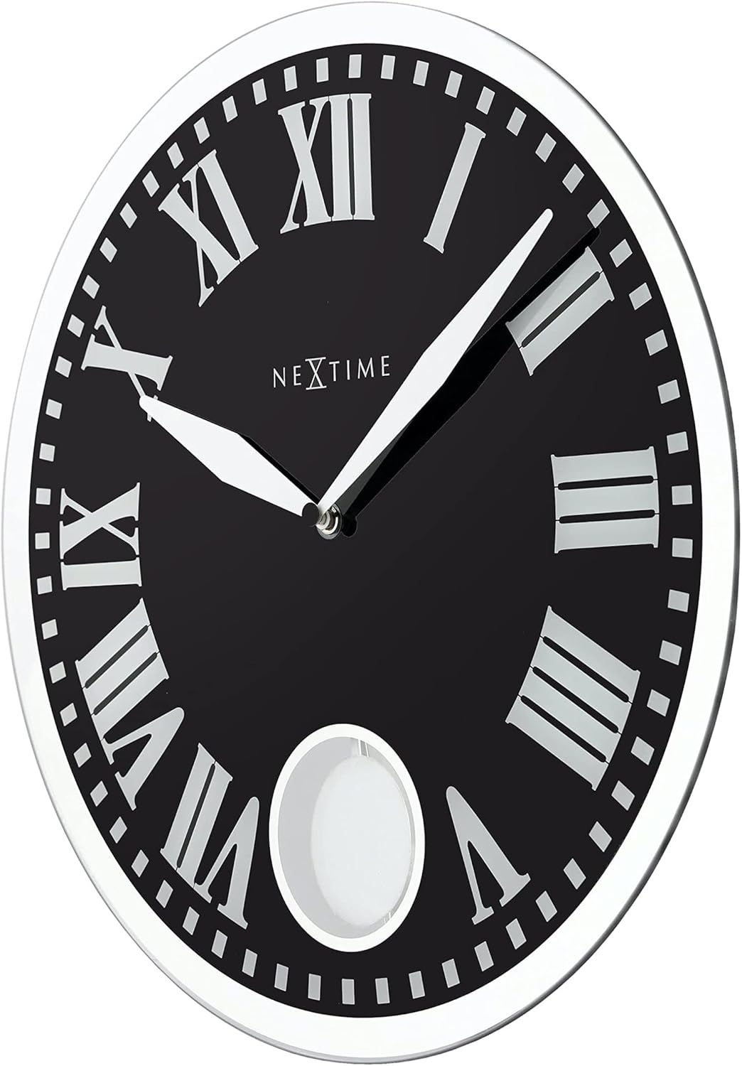 NeXtime Wanduhr - 43 x 4.2 cm - Glas - Weiss - 'Romana'