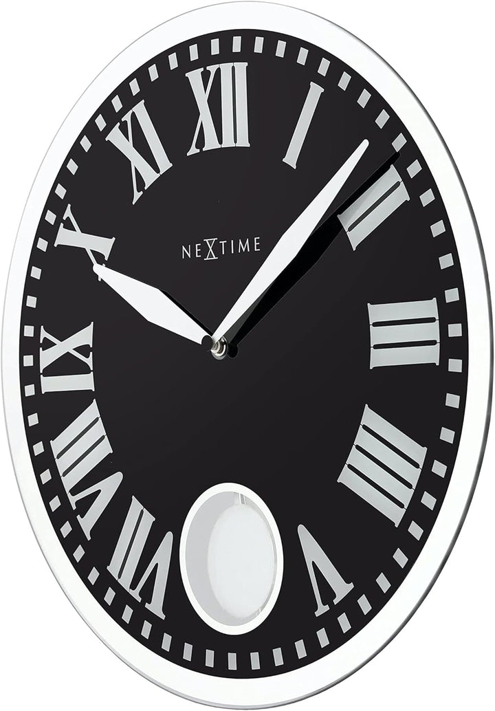 NeXtime Wanduhr - 43 x 4.2 cm - Glas - Weiss - 'Romana'