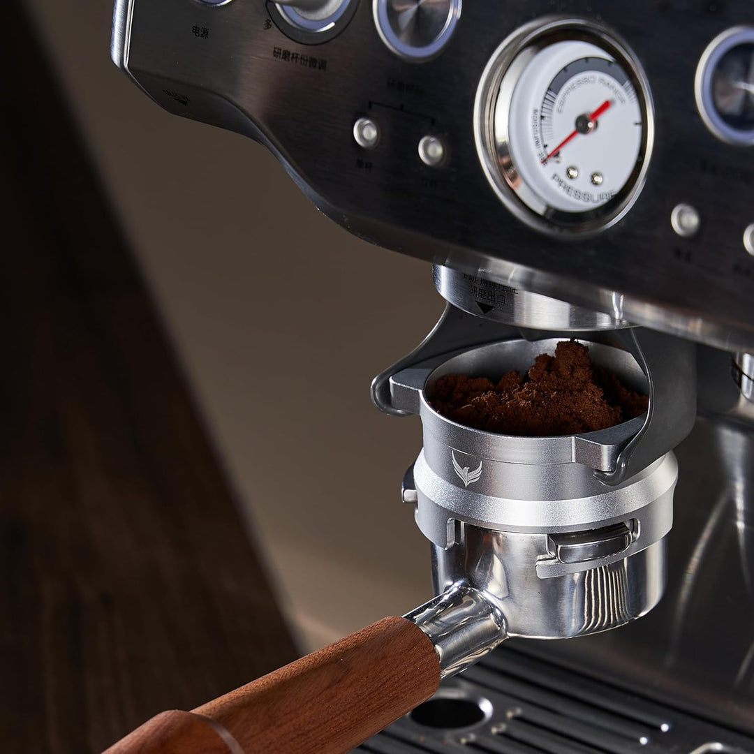 54mm Dosing Funnel & Puck Screen Set – Edelstahl Kaffee-Trichter mit Verriegelung und 54mm Espresso