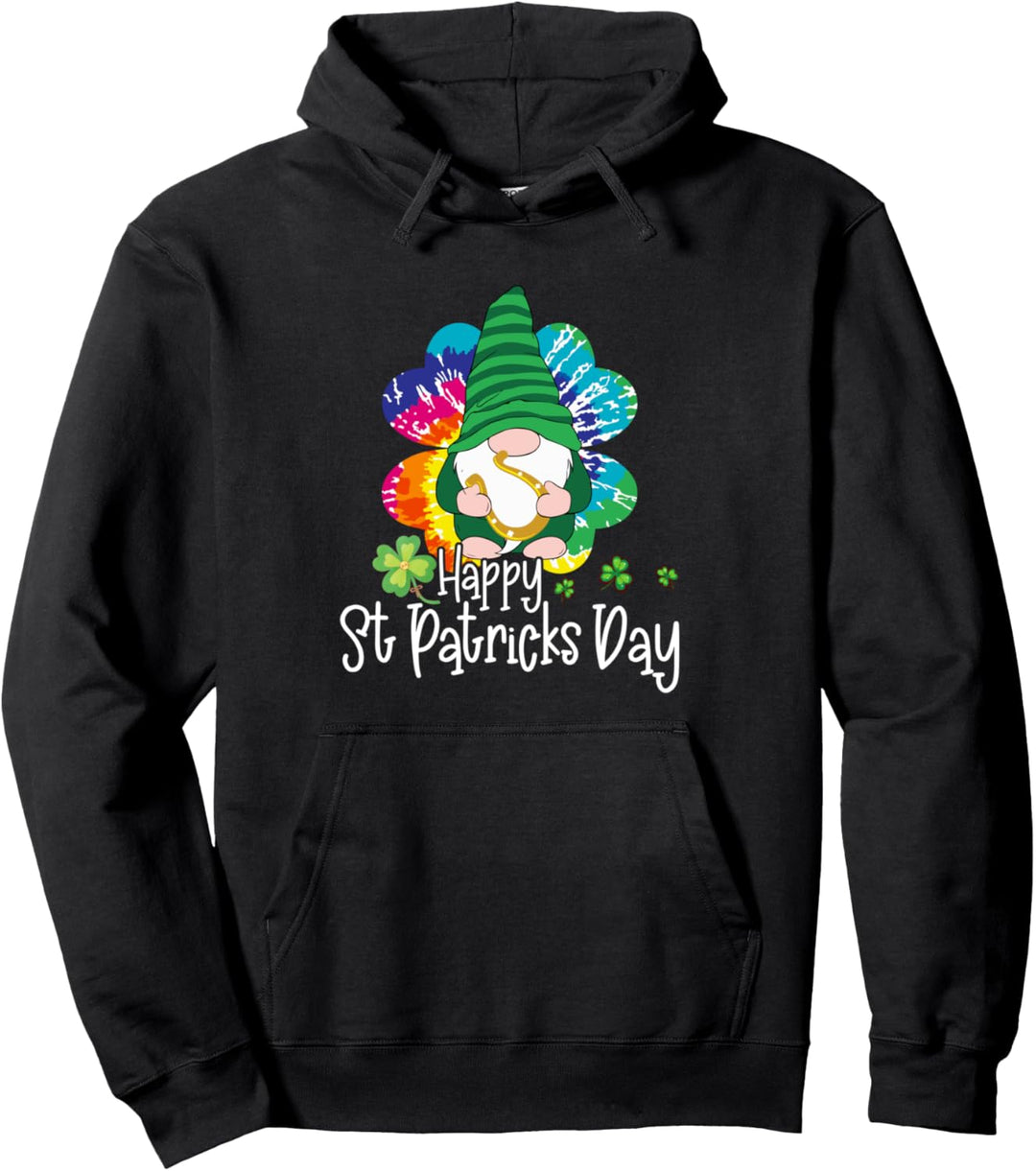 Glücklicher Zwerg, Batik-Kleeblatt, Happy St. Patricks Day Pullover Hoodie