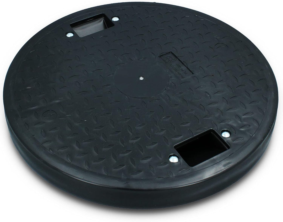 Schachtabdeckung Kunststoff Rund Ø DN600 Schwarz PP Kanaldeckel Schachtdeckel | Abflusssteigrohr Roh