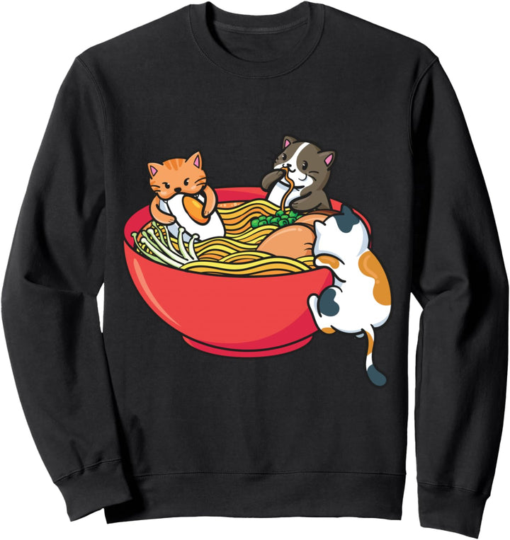 Japanische Ramen Nudeln Anime Lustige Japan Katze Sweatshirt