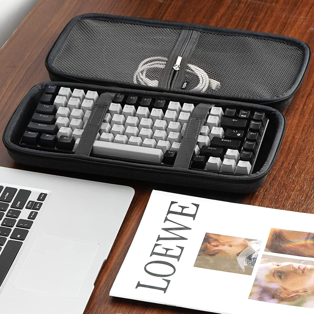 Hard 75% Keyboard Case, Hard Travel Storage Case for 84 Key Portable Keyboard, Compatible with Keych